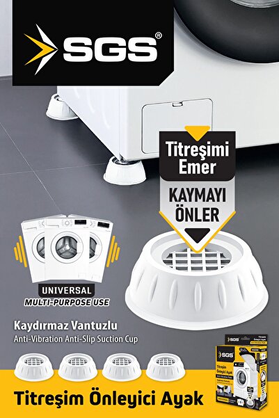 SGS Washing Machine Anti-Vibration and Sound Anti-Slip Feet Set of 4 White Color