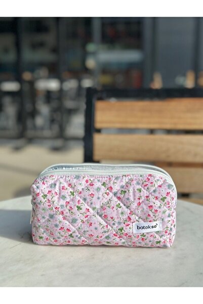 Batekso Τσάντα μολυβιού με ροζ τραγανό λουλούδι