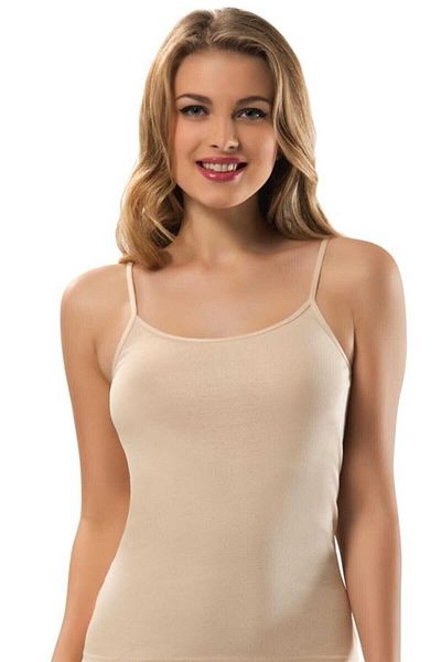 Erdem Women's Skin String Strappy Undershirt 100% Cotton 3 Pack