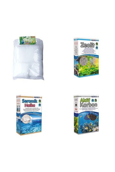 Ti-Sert Tisert Sump Ve Dış Filtre Malzeme Bakım Seti, Seramik, Elyaf, Aktif Karbon, Zeolit