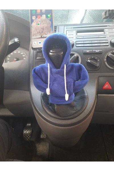 MİRMERRY Sax Blue Gear Shift Knob Ornament Hoodie Hooded Car Gear Shift Fleece Vehicle Gear Shift Sweatshirt Hooded Gear Shift