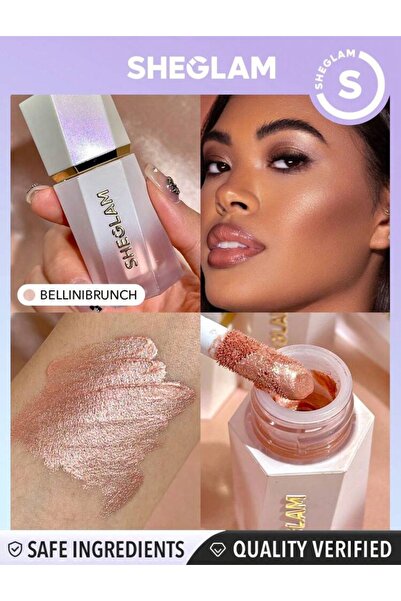 SHEGLAM GLOW BLOOM LIQUID HIGHLIGHTER -BELLINI BRUNCH Vegan, Gluten, Alcohol,...