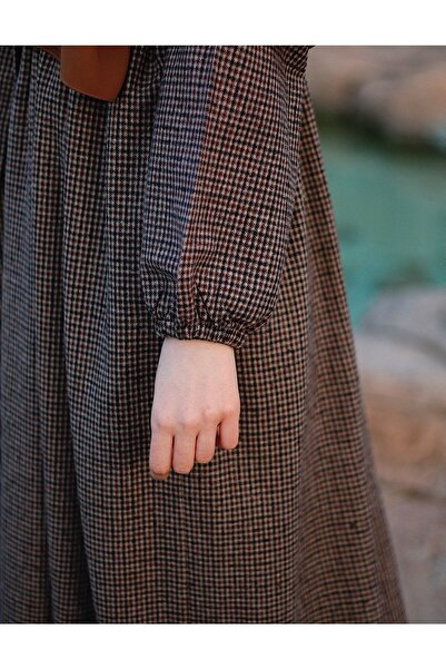 Raqqa Pötikare Mevsimlik Kışlık Tesettür Elbise Ferace