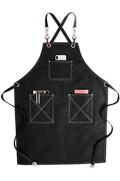 YDZ Boyundan Askılı Mutfak Önlüğü Master Chef Barista Cafe Restaurant Şef Gar...