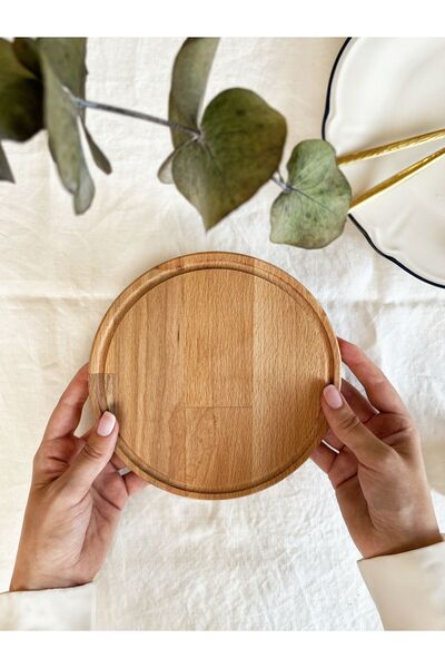 NOBLERAVEN DESIGN Ahşap Kahve Sunum, Ahşap Sunum Tahtası, Ahşap Servis Tabağı, Ahşap Peynir Tabağı, Kayın Ağacı, Mini