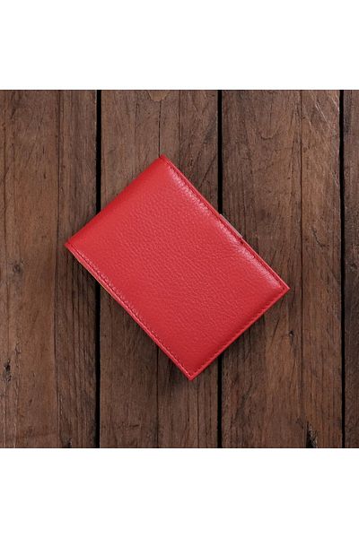 Modica Men's Red Card Holder Wallet Money Clip Model Genuine Leather Wallet with Gift Box |   Arena