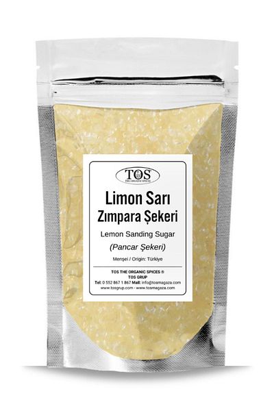 TOS The Organic Spices Lemon Yellow Sanding Sugar 250 g Lemon Yellow Sanding Sugar