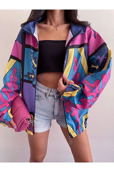 Ezgi Nişantaşı Pelernă de ploaie oversize cu fermoar cu model