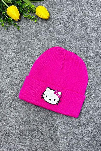 MYADA Hello Kity Pink Knitwear Children's Beret - Accessory
