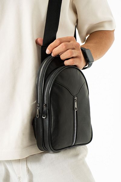Erzeno Τσάντα ώμου Unisex Γνήσιο Δερμάτινο - Bodybag, Single Handle Freebag