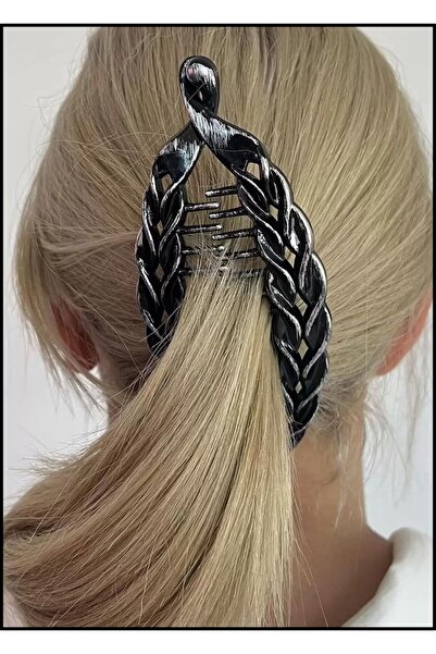 Stone Family Gray Color Antique Patterned Banana Buckle