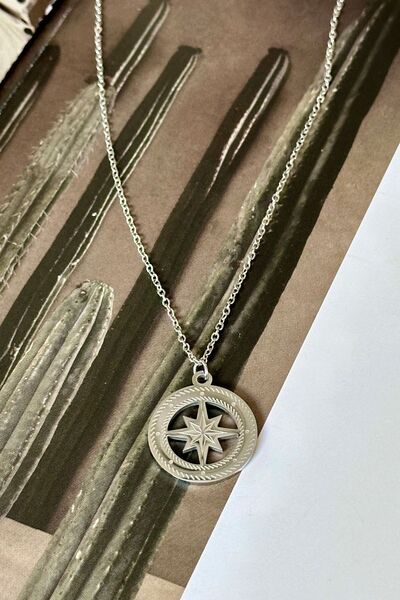 Trendy Butik Çelik Gümüş Renkli Kutup Kolye