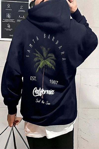 uyguntarz Übergroßes Sweatshirt mit California-Print