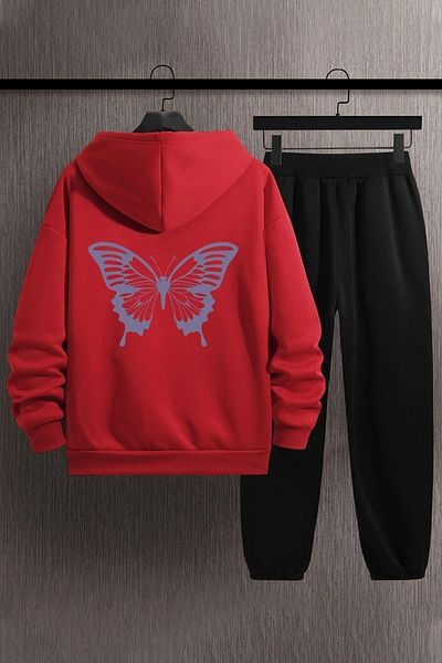 uyguntarz Unisex Butterfly Printed Tracksuit Set