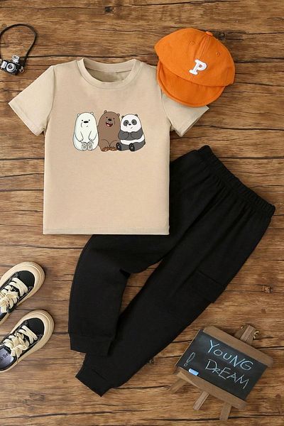 uyguntarz Παιδικό Σετ φόρμας Kafadar Bears Bottom - Top