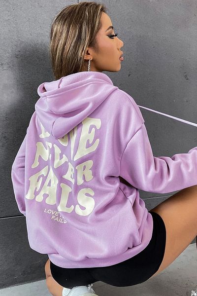 uyguntarz Φούτερ με στάμπα Unisex Love Never Fails Back