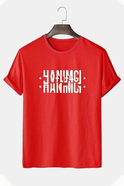 trendypassion Hanımcı Yazılı Katlamalı Tasarım Tshirt