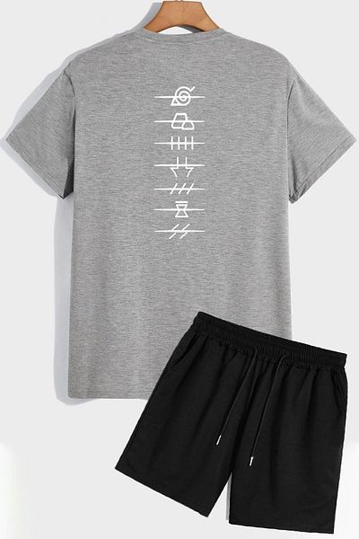 trendypassion Shorts-T-Shirt-Trainingsanzug-Set mit Rückendruck