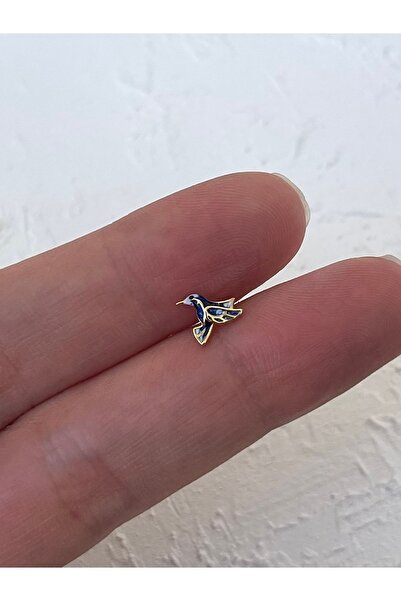 ds denizden silver Mineli Gümüş Kuş Piercing - 1 Adet