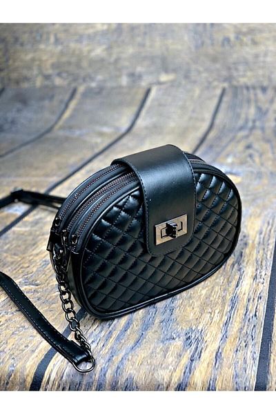 Elegant Geanta neagra pentru femei cu 3 compartimente
