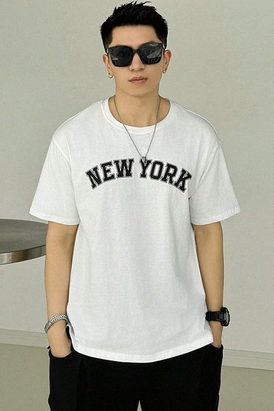 uyguntarz Ανδρικό μπλουζάκι New York Printed Oversize