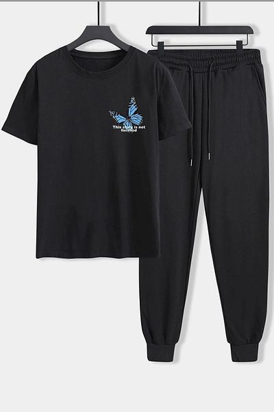 uyguntarz Σετ φόρμας 2 τεμαχίων Unisex με στάμπα πεταλούδας