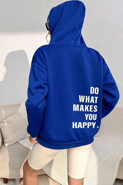 uyguntarz Φούτερ Unisex Oversize - Κάνε αυτό που σε κάνει ευτυχισμένο με στάμπα