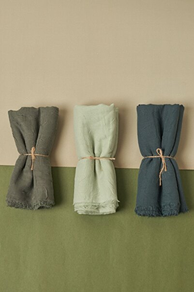 Organic Scarfs Tesettür Hijab Kadın Bambu Kraş Şal Modeli-3'lü Set