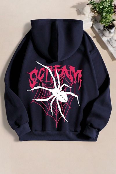uyguntarz Унисекс голям суитшърт с щампа Scream