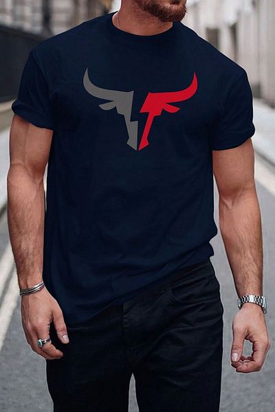 uyguntarz Férfi Bull Silhouette nyomott Oversize póló