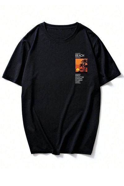 uyguntarz Ανδρικό μπλουζάκι Oversize - Beach Printed