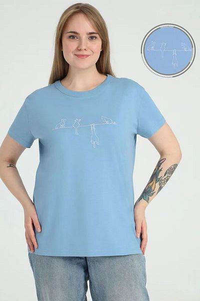 uyguntarz Μπλουζάκι Unisex Cat Printed Oversize