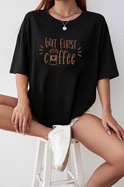 uyguntarz Μπλουζάκι Unisex But First Coffee Design