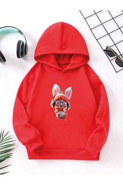 ROOSTER GOLD Children's Hooded Printed Sweatshirt