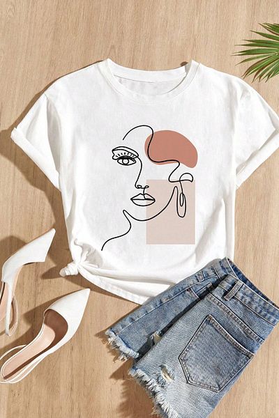 uyguntarz Unisex tričko Make Up Silhouette s potištěným designem