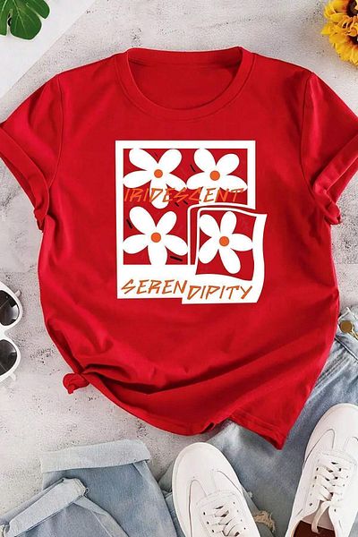 uyguntarz Übergroßes T-Shirt mit Serendipity-Print für Unisex