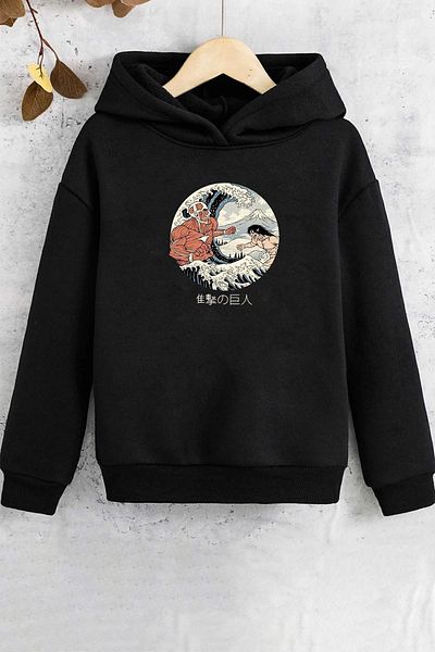 uyguntarz Детски суичър с щампа Kanagawa Oki Nami Ura