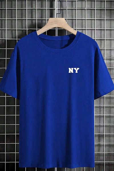 uyguntarz Übergroßes T-Shirt mit Ny-Print für Herren