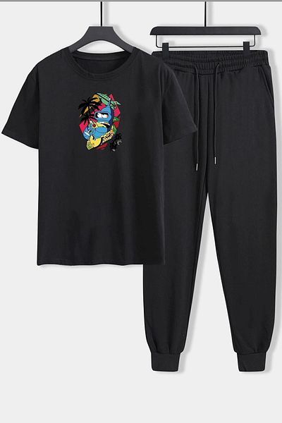 uyguntarz Σετ φόρμας 2 τεμαχίων Unisex Crazy Banana Printed