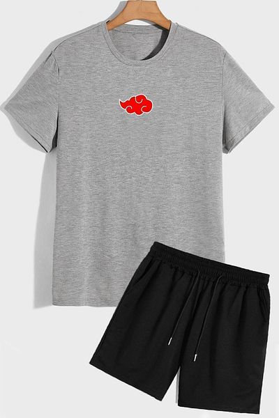 trendypassion Shorts-T-Shirt-Trainingsanzug-Set mit Rückendruck