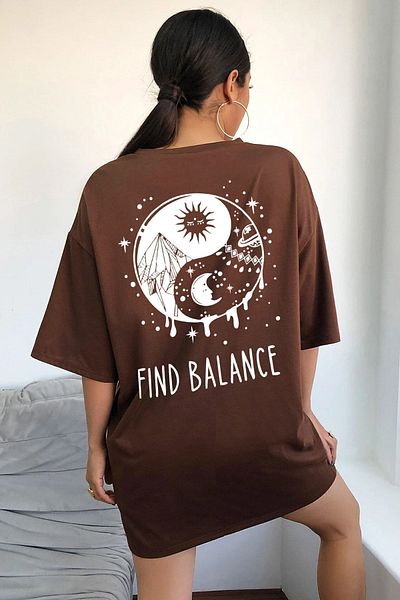 uyguntarz Унисекс тениска с щампа Yin & Yang