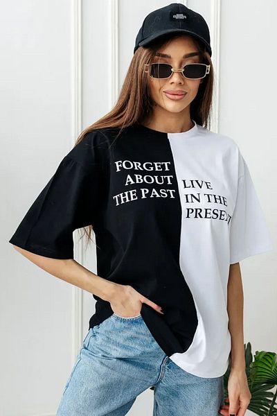 uyguntarz Μπλουζάκι Unisex Forget Live Printed Oversize