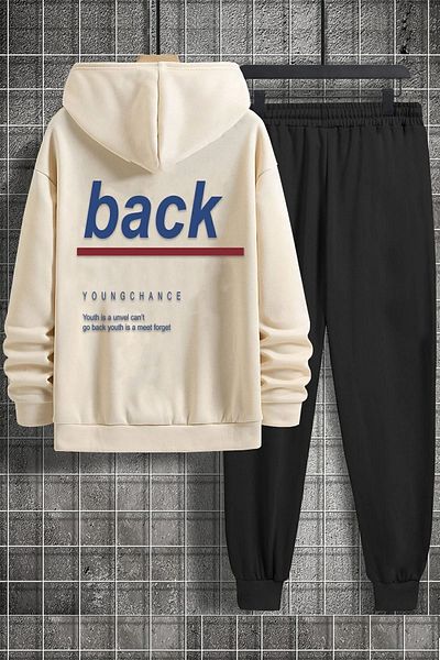 uyguntarz Unisex-Trainingsanzug-Set mit Rückendruck