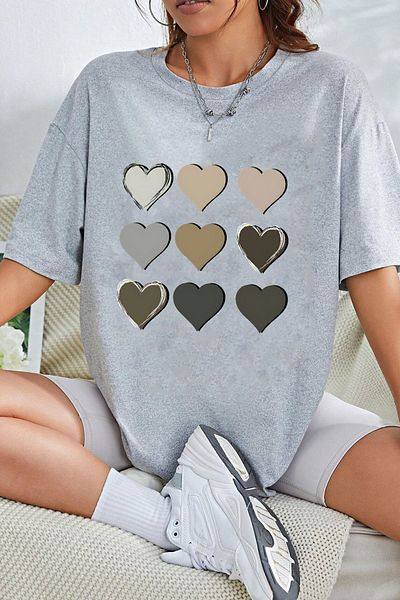 uyguntarz T-shirt unisex z nadrukiem w kształcie serca
