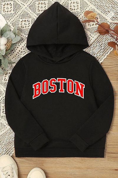 uyguntarz Детски суичър с щампа Boston