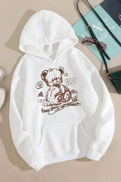 uyguntarz Φούτερ Unisex Oversize - Bear Printed