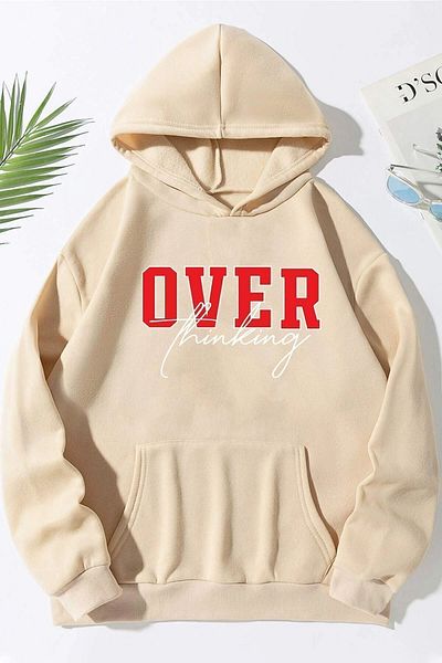 uyguntarz Unisex φούτερ με στάμπα Overthinking