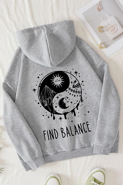 uyguntarz Φούτερ με σχέδιο Unisex Yin & Yang
