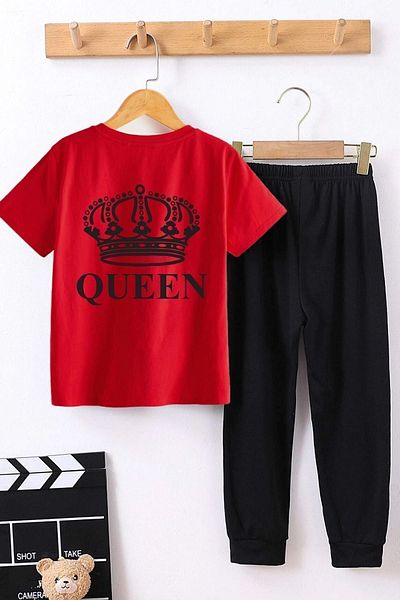 uyguntarz Kids Quenn Bottom - Top Tracksuit Set