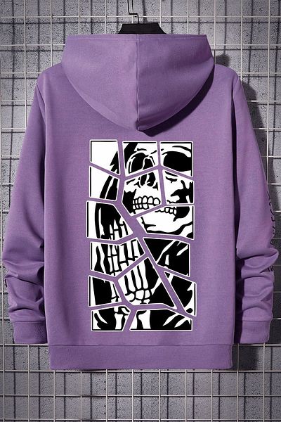 uyguntarz Unisex φούτερ με στάμπα Skullcracked
